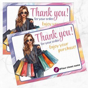 100 Pack Glam Thank You Cards  Insert Cards - Business Thank You Card 4" x 3"
